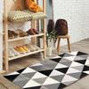 Living Room Rug Woolly Touch Triangle Pattern Black 80x150