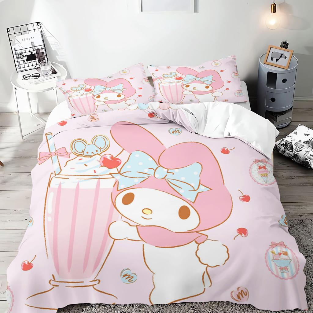 My Melody Серия Sanrio Комплект постельного белья Comforte Luxus 3 предмета 1 пододеяльник Изысканный подарок на день рождения 100% Полиэстер Домашний декор