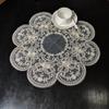 European Round Embroidery Lace Table Mat Living Room Bedroom Study Nightstand Cover Cloth Coaster Fruit Tray Kitchen Decoration