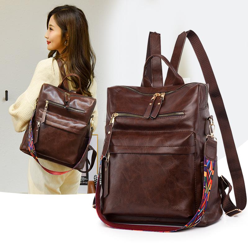 Новый женский рюкзак, высококачественный кожаный рюкзак, многофункциональные сумки через плечо, школьные сумки для девочек-подростков