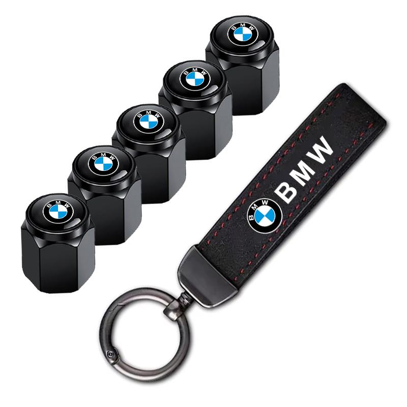 CLT1 Car Tire Valve Stem Car Leather Keychain Style Wheel Air Valve Cover For BMW i7 X7 G07 LCI iX I20 X1 U11 3 5 7 Series G70 G09 XM