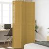 3 Piece Room Divider Brown Solid Paulownia Wood
