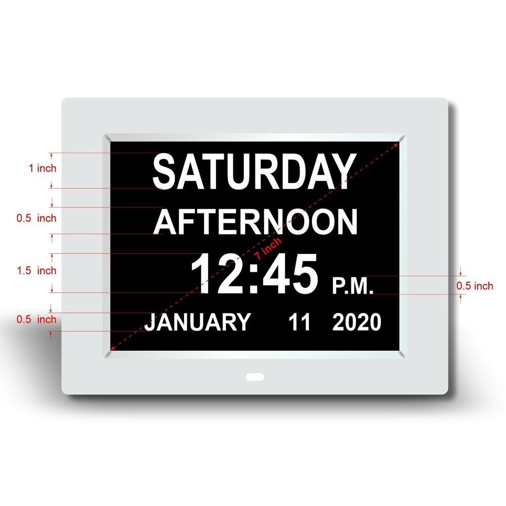 Day Month Year Dashboard Large Time Table Dementia Calendar Digital Clock Home Decor Alarm Clock