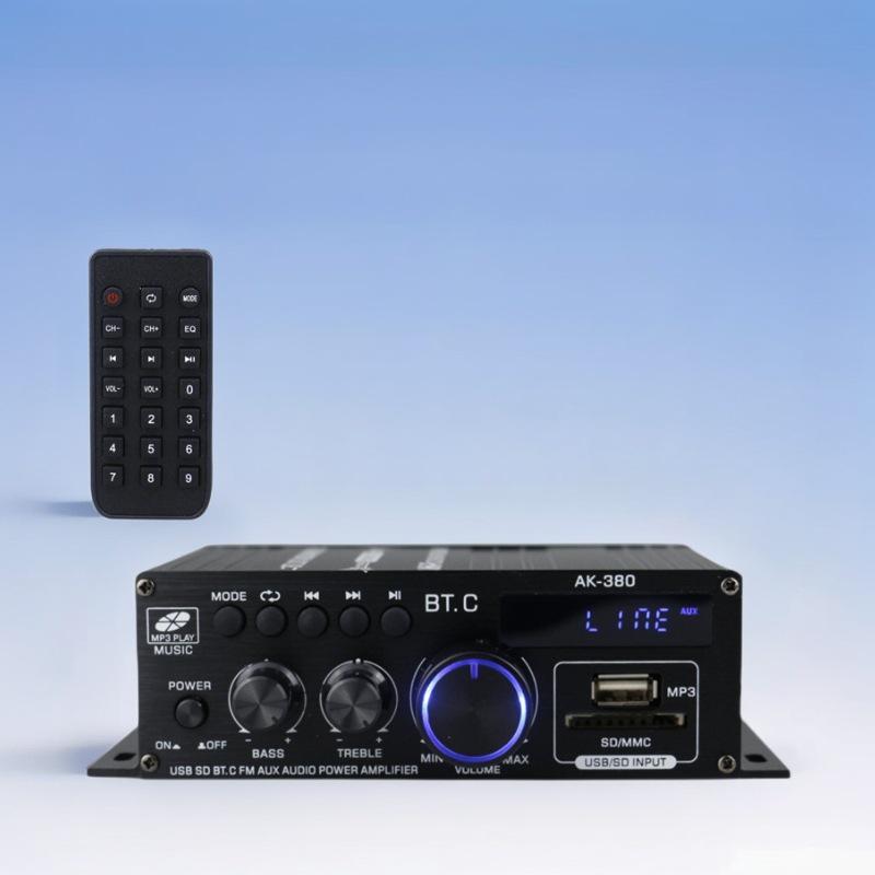AK380 Bluetooth 12В Автомобильный/Домашний усилитель со встроенным динамиком