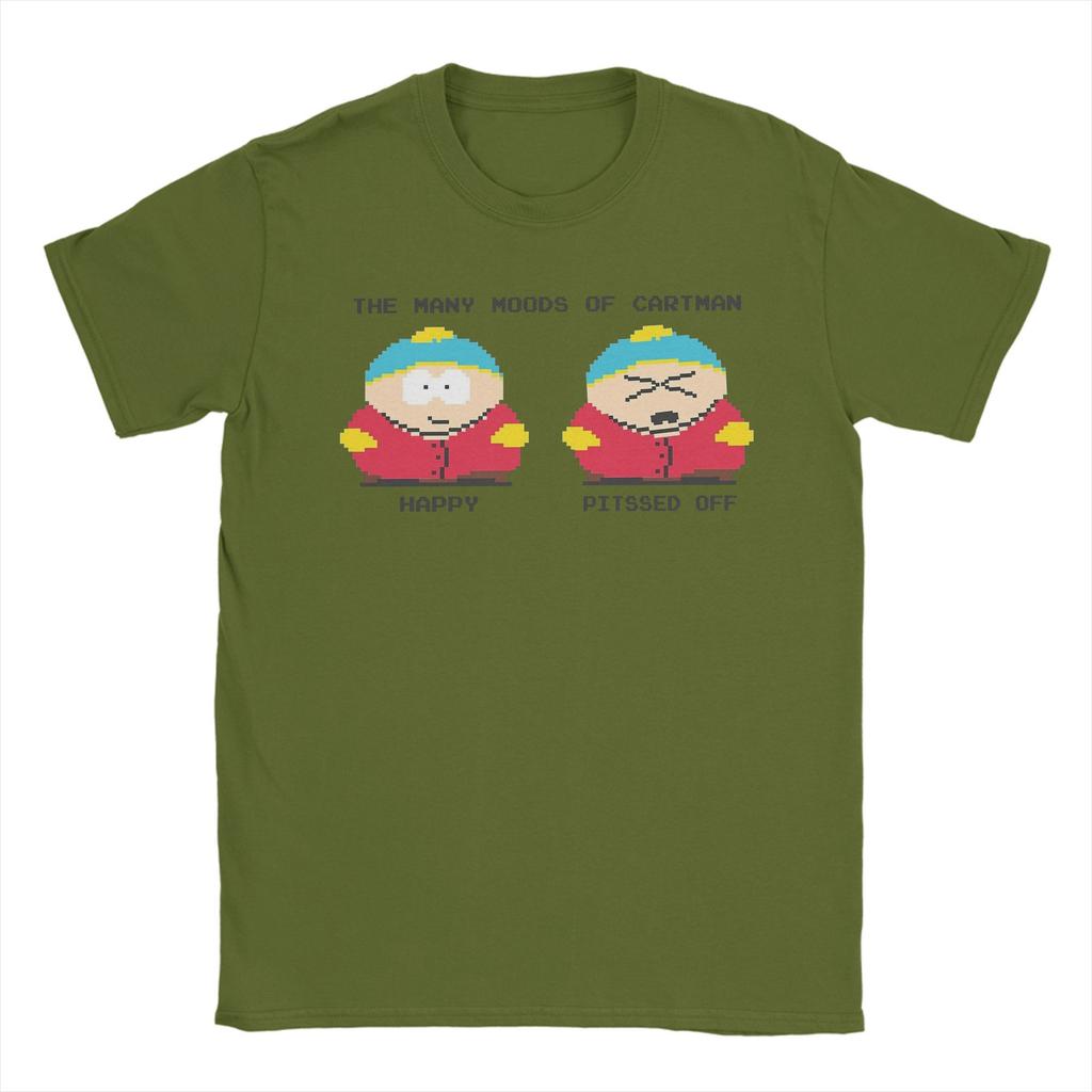 Мужские футболки Southparks Many Moods Of Cartman 100% хлопок одежда забавная футболка с коротким рукавом и круглым вырезом летние футболки