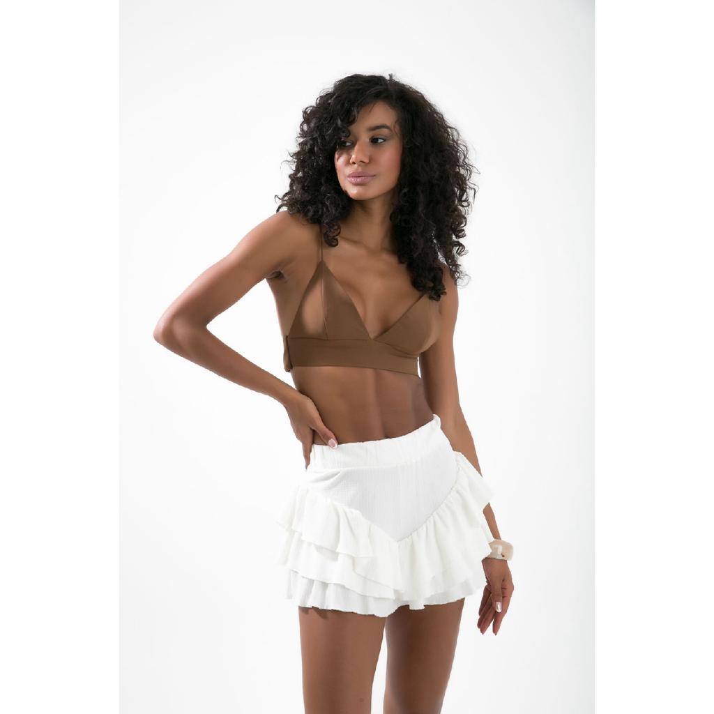 Hello Short Skirt Layered Ruffle Flounce Mini Trend Skirt With Shorts