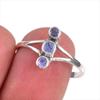 Натуральный камень Танзанит 925 Проба Стерлинговое Серебро Ювелирное Кольцо Размер 9 p9c42