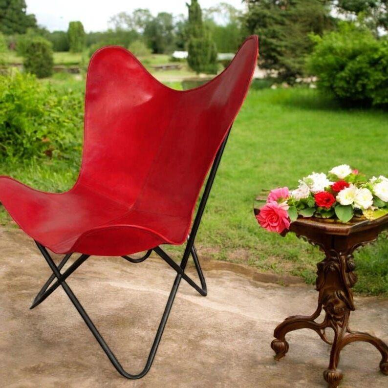 Кресло Butterfly Leather Chair - винтажное кресло в стиле модерн середины века | Кожаное кресло для отдыха ручной работы