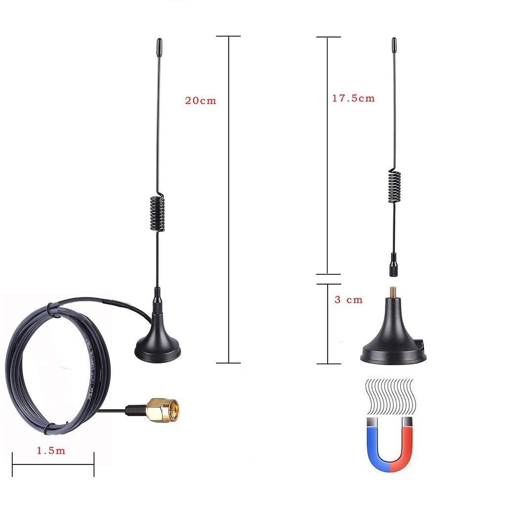 FM-антенна FM-радио Комнатная антенна-адаптер Магнитный держатель Портативный Высокочувствительный Прием 75 Включает 5-метровый Удлинительный Коаксиальный Кабель +3