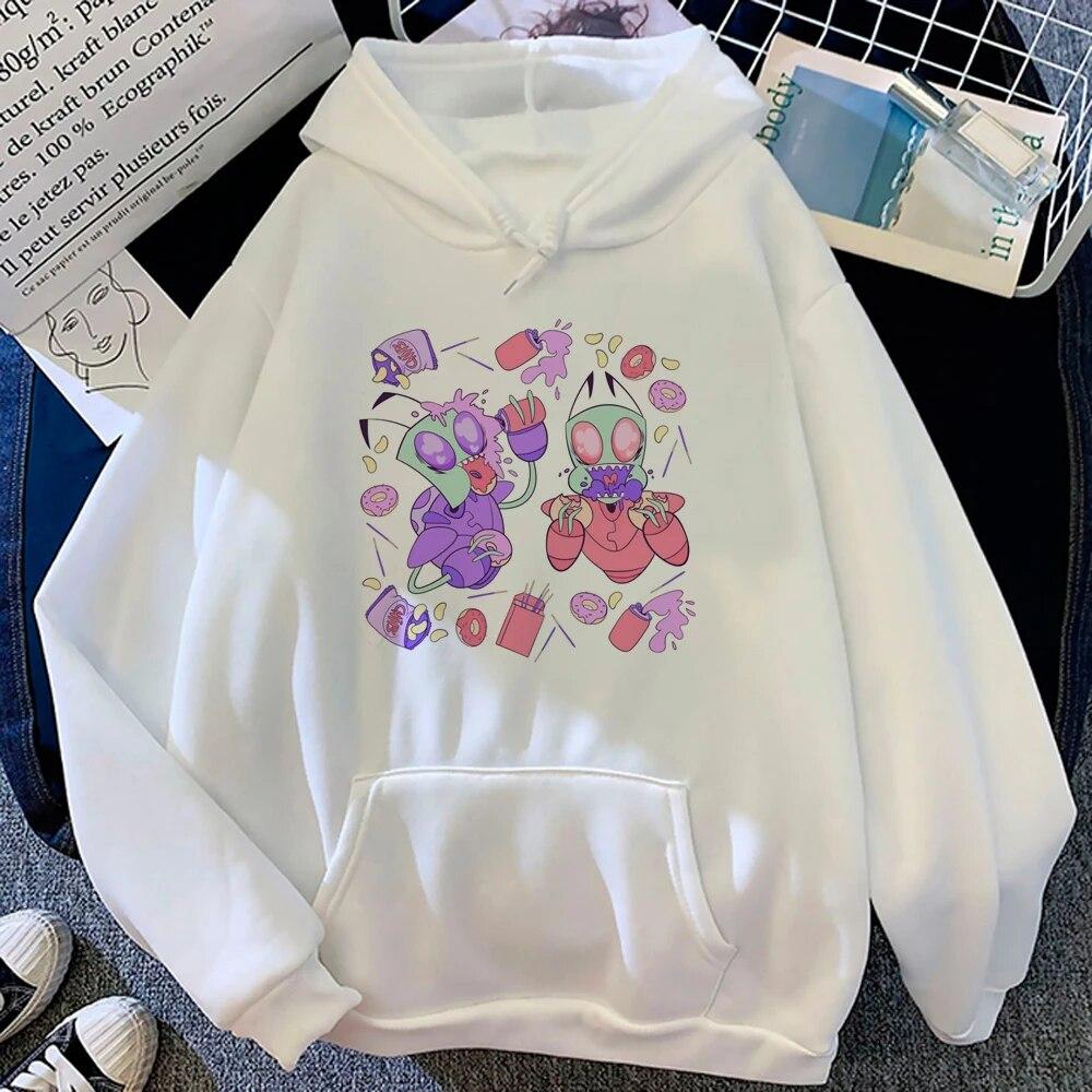 Invader Zim Hoodies Women Sweat Y2k Winter Gothic Anime Sweatshirts Clothing Women Long Sleeve Top Pulls Unisex