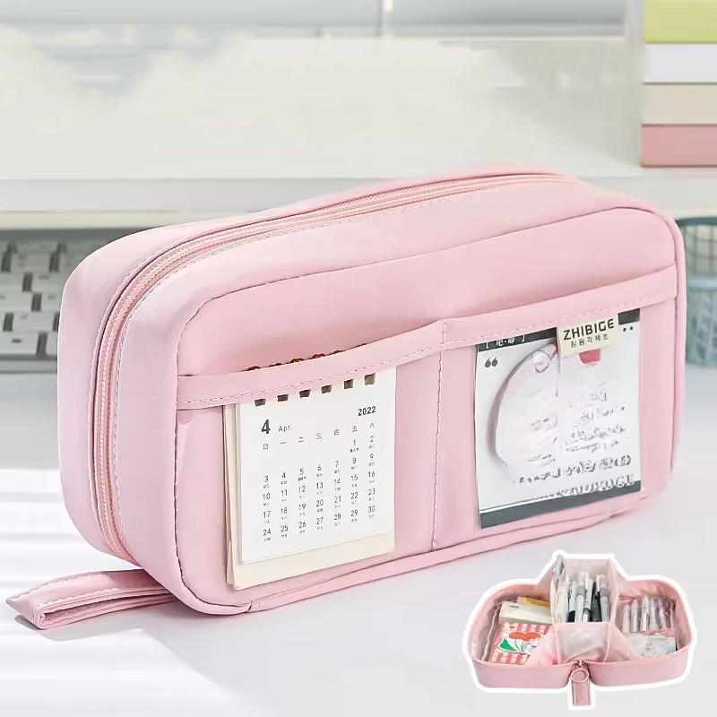 Милый многослойный пенал, сумка для ручек большой емкости, прочная сумка для хранения канцелярских принадлежностей для студентов, школы и офиса