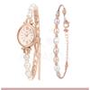 AKIPANDA Pearl Bracelet Women's Rose Gold Pearl Waterproof Wristwatch