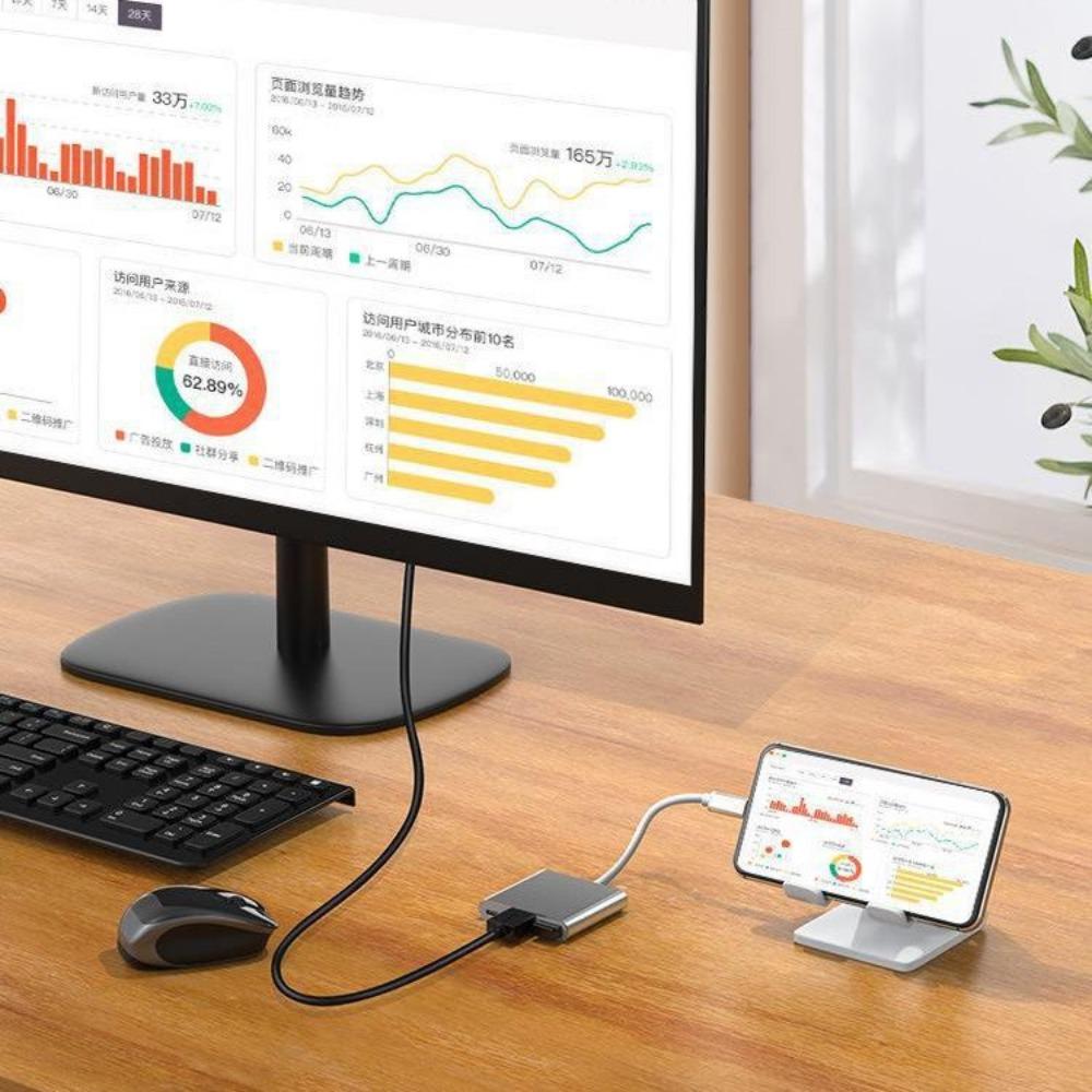 Док-станция 4K30 Type C to HDMI USB C Hub 3 в 1 Адаптер для ноутбука с многофункциональностью