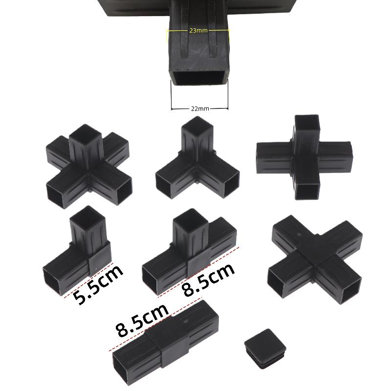 2/6/8/10/20Pcs Hexagonal 6 Through Plastic Fittings Abs Plastic Angle 22Mm Cross Square Pipe Fittings Pipe Angle Code