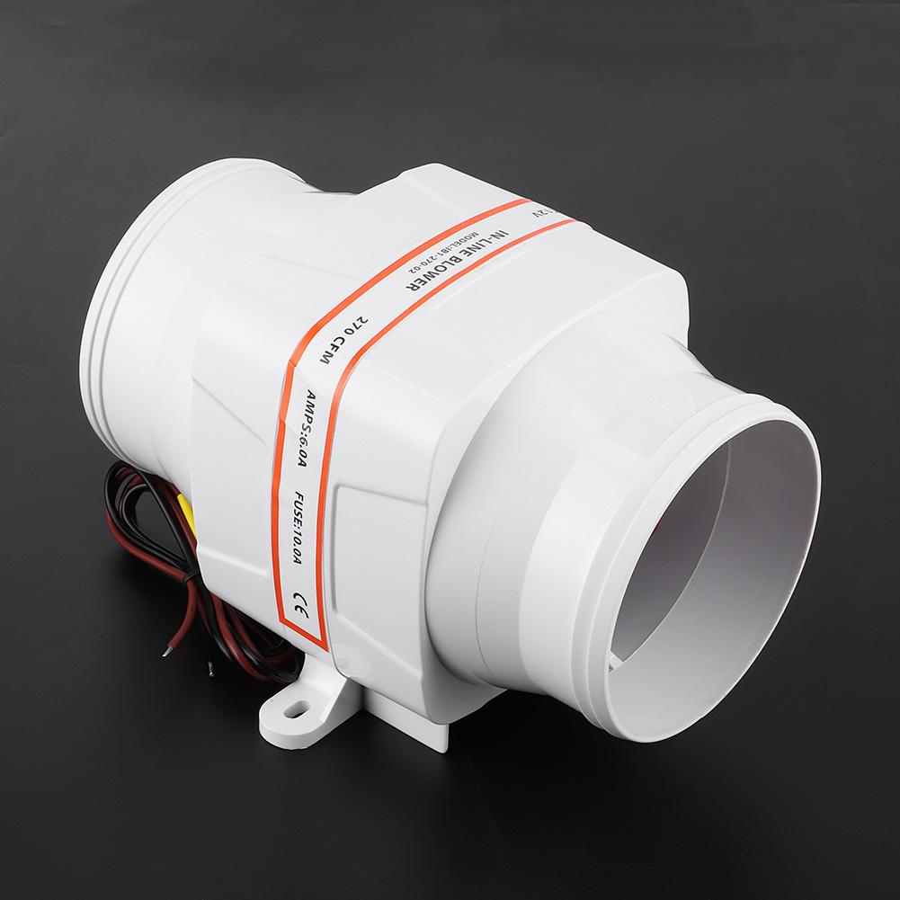 4-дюймовый 270CFM трюмный воздуходув InLine морской DC электрический вентилятор лодочный аксессуар 12 В белый