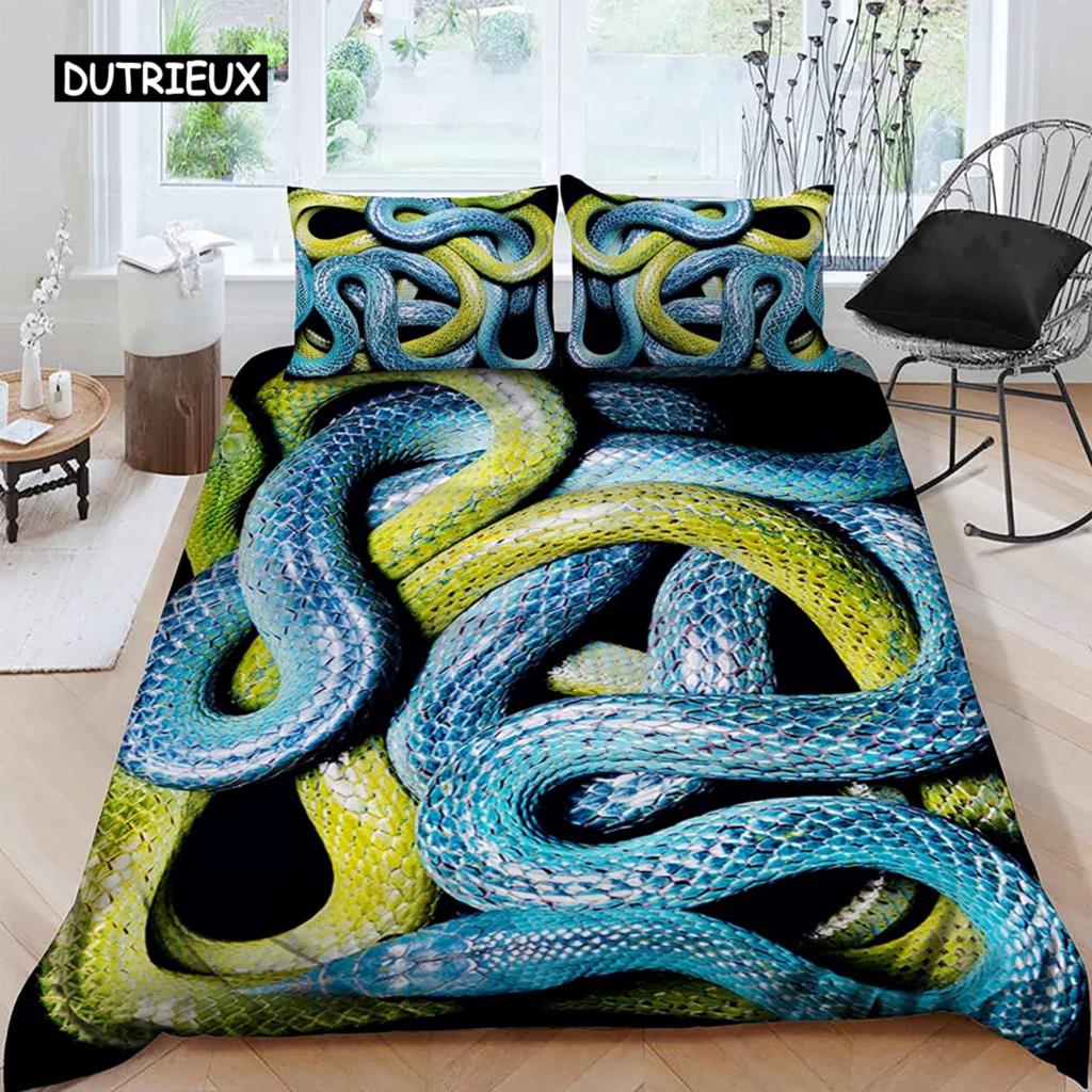 3D Snake Style Bedding Set For Bedroom Soft Duvet Cover Bedspreads For Bed Linen Comefortable Quilt And Pillowcase