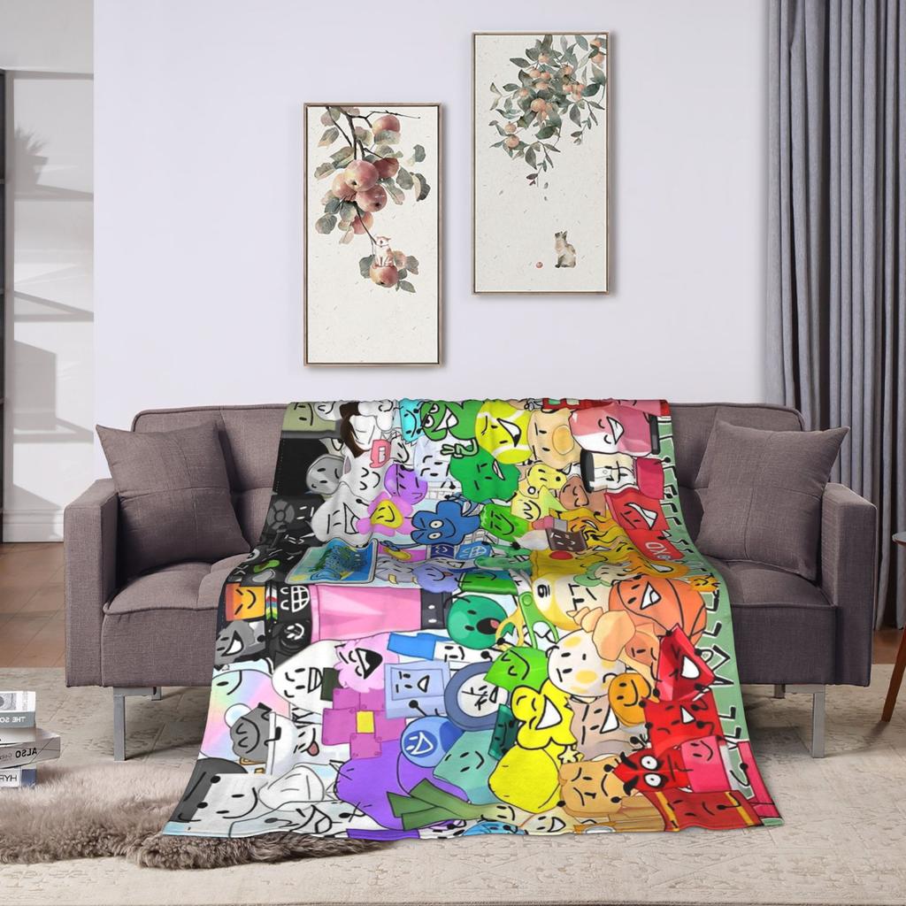 BFDI Inanimate Insanity Blankets Fleece Summer Portable Warm Throw Blankets for Sofa Office Bedding Throws