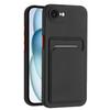 For iPhone 16e Case with Card Slot, Matte Anti-Fingerprint Back Cover, Slim Protective Phone Case