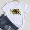 (Asian Size)Tee Top Letter Mom Flower Trend Cute Sweet Fashion T Shirt Women Print Lady Clothing Casual Short Sleeve Female Graphic T-shirt