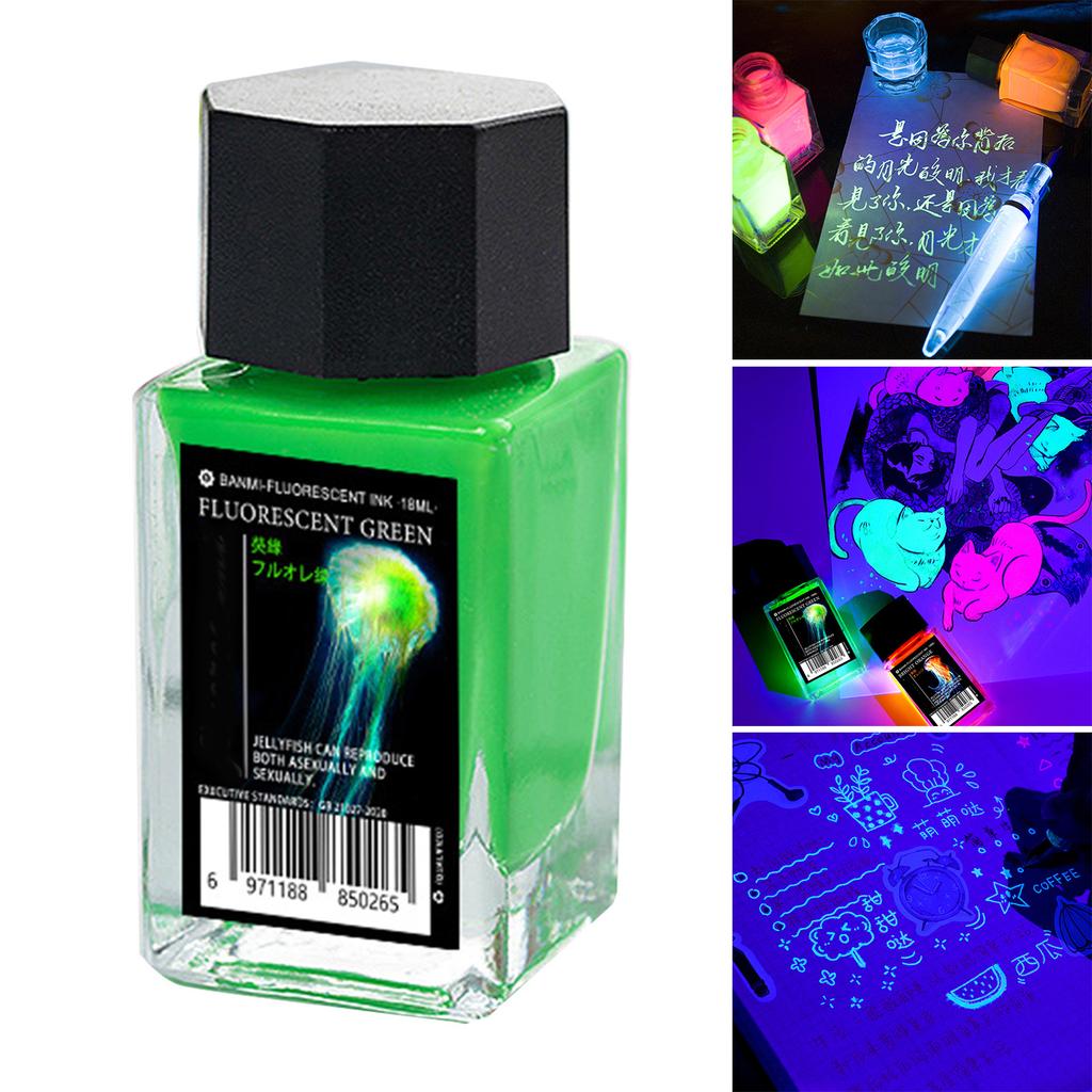 Colorful Invisible Ink for Illustration Drawing Calligraphy Writing 18ml Calligraphy Ink with UV Light for Dip Pen