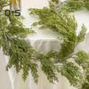 Рождественская гирлянда из искусственной зелени, гирлянда из лозы, зимнее украшение из искусственной сосновой лозы для каминной полки, лестницы, стола, декор