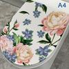 Rose Flower Butterfly Pattern Toilet Stickers Bathroom Decoration Stickers Self-Adhesive Paintings Removable Pvc Sticker