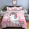 Cute Cartoon Unicorn Print Bedding Set Duvet Cover 1 Duvet Cover 2 Pillowcases Adult And Kids Bedding Set Luxury Holiday Gifts