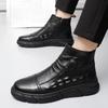2024 New Thick Sole Men's Boots Leather Waterproof Men's Shoes with Zipper New Designer Classic Comfort Fashion High Quality