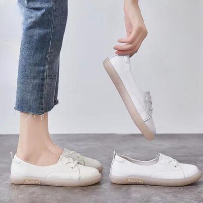 Белые туфли Повседневная женская обувь на мягкой подошве из коровьего сухожилия
