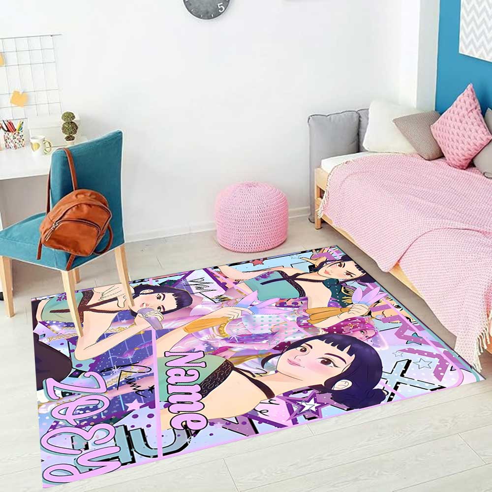 Kpop Demon Hunters Customize your name rug, office chair cushion, home bedroom living room gift.