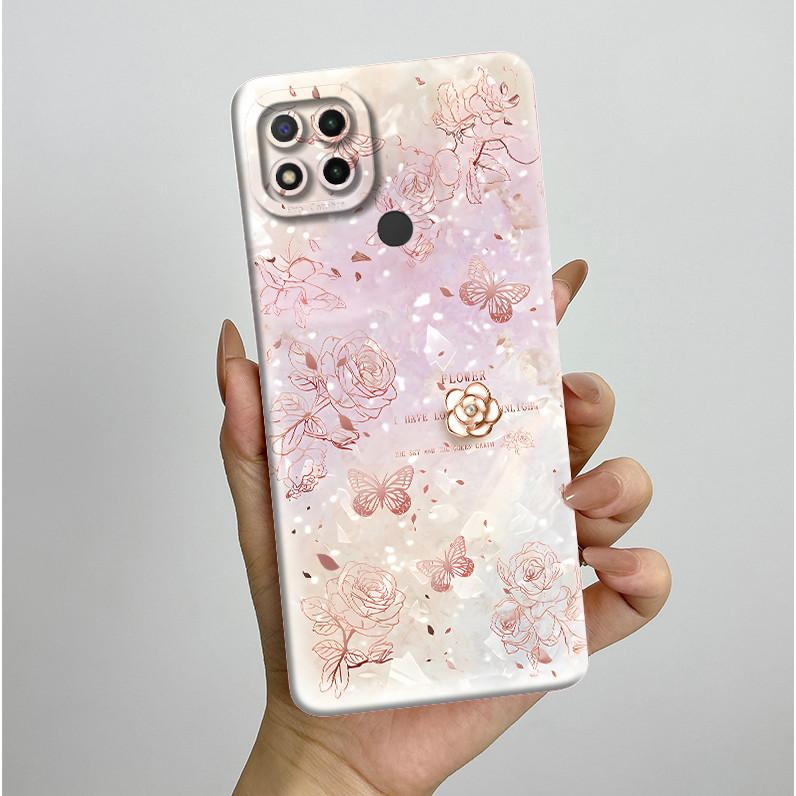 Phone Cases For Xiaomi Redmi 9C NFC 10A Fashion Butterfly Flowers Soft Silicone Back Cover For Redmi 9C Shockproof Coques Fundas