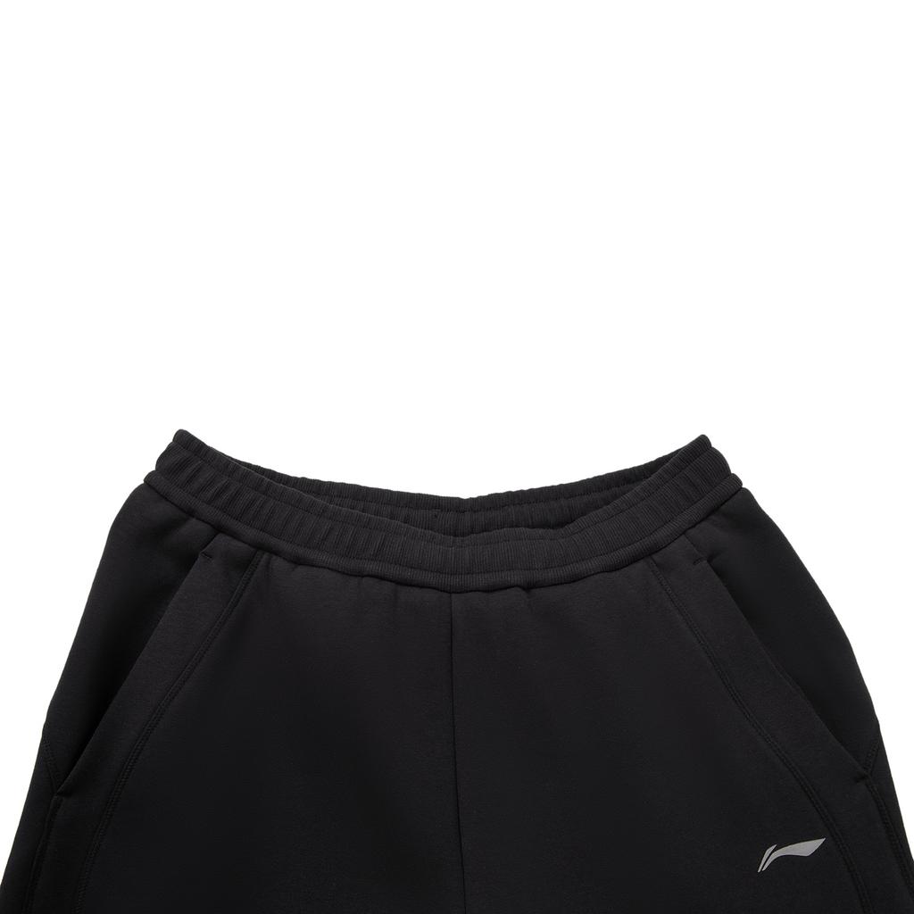 Li-Ning Модные повседневные спортивные брюки с широкими штанинами и средней посадкой, на флисовой подкладке, теплые, вязаные, женские, низ AKLV972-9