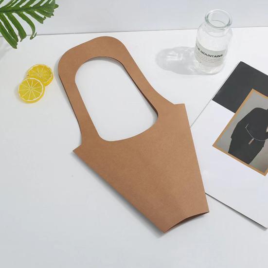 20 Pcs Kraft Paper Bouquet Bags with Handle Flowers Wrapping Gift Bags 3 Sizes Floral