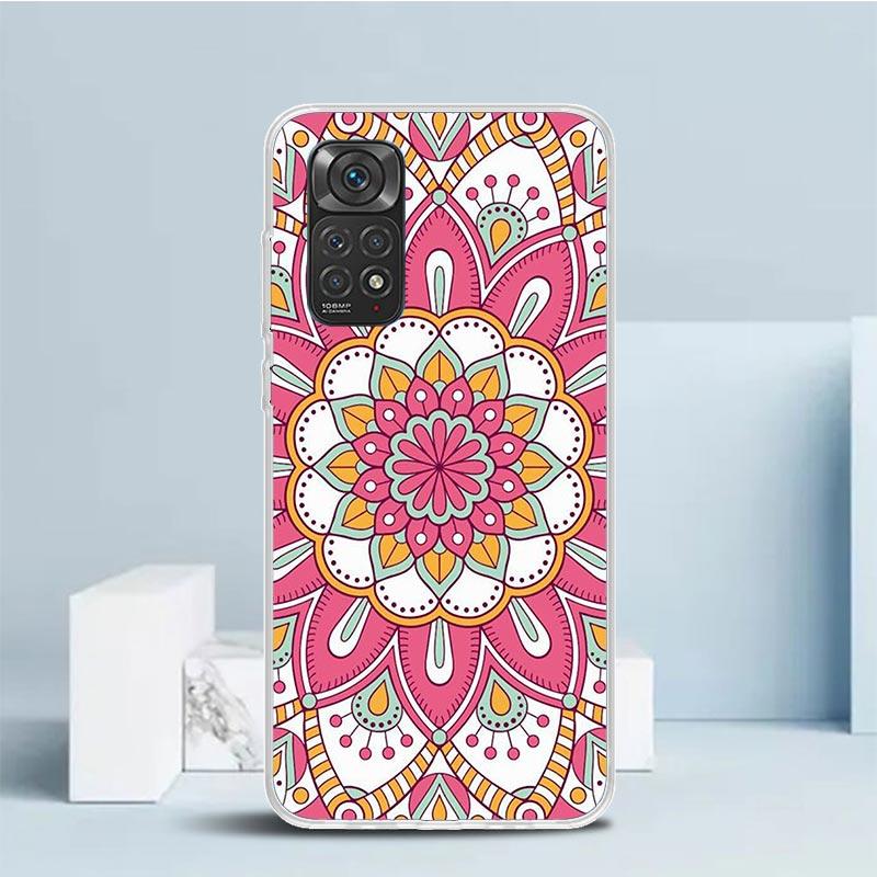 Цветной чехол для телефона с мандалой и тотемом, цветок, для Xiaomi Redmi Note 15 14 14S 13 12S 12 Pro Plus 11S 11 11T 11E 10S 10 + Мягкий ТПУ Задняя панель