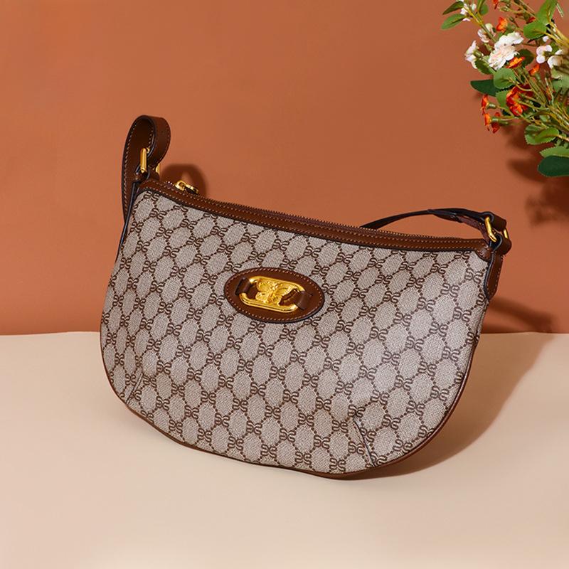 Простая, Повседневная и Универсальная Сумка-полумесяц, Ретро Большая Одноплечевая Сумка-кроссбоди для Женщин