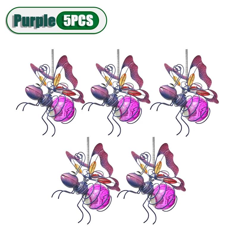 5 шт. подвесной металлический светильник в виде божьей коровки на солнечных батареях, садовый декор, скульптура леди с упругими пружинами, летние уличные художественные украшения