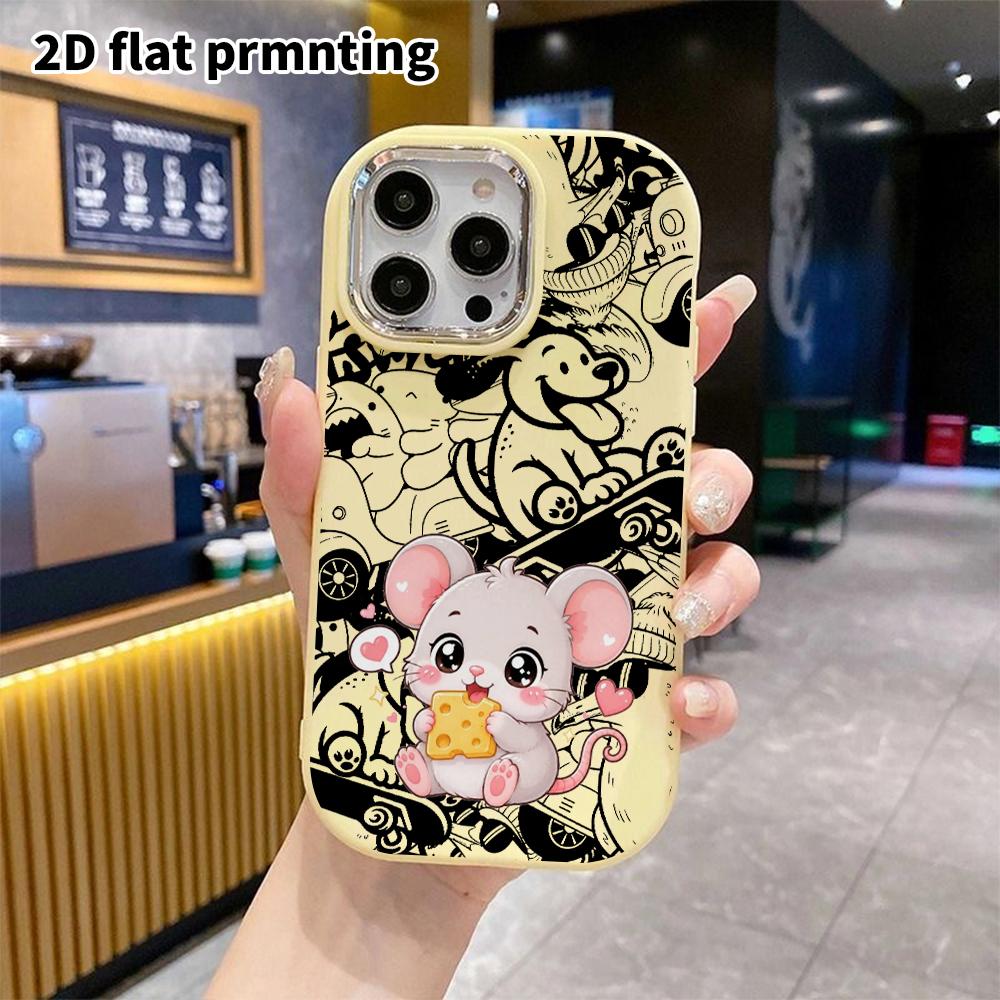 Phone case: 2D flat design, suitable for iPhone 18 17 16 15 14 13 Pro protective case, little mouse, perfect Christmas and Halloween holiday gift