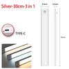 10-60CM LED Motion Sensor Night Light Rechargeable Under Cabinet Lights Wireless Lamp Wardrobe Kitchen Cabinet Bedroom Lighting