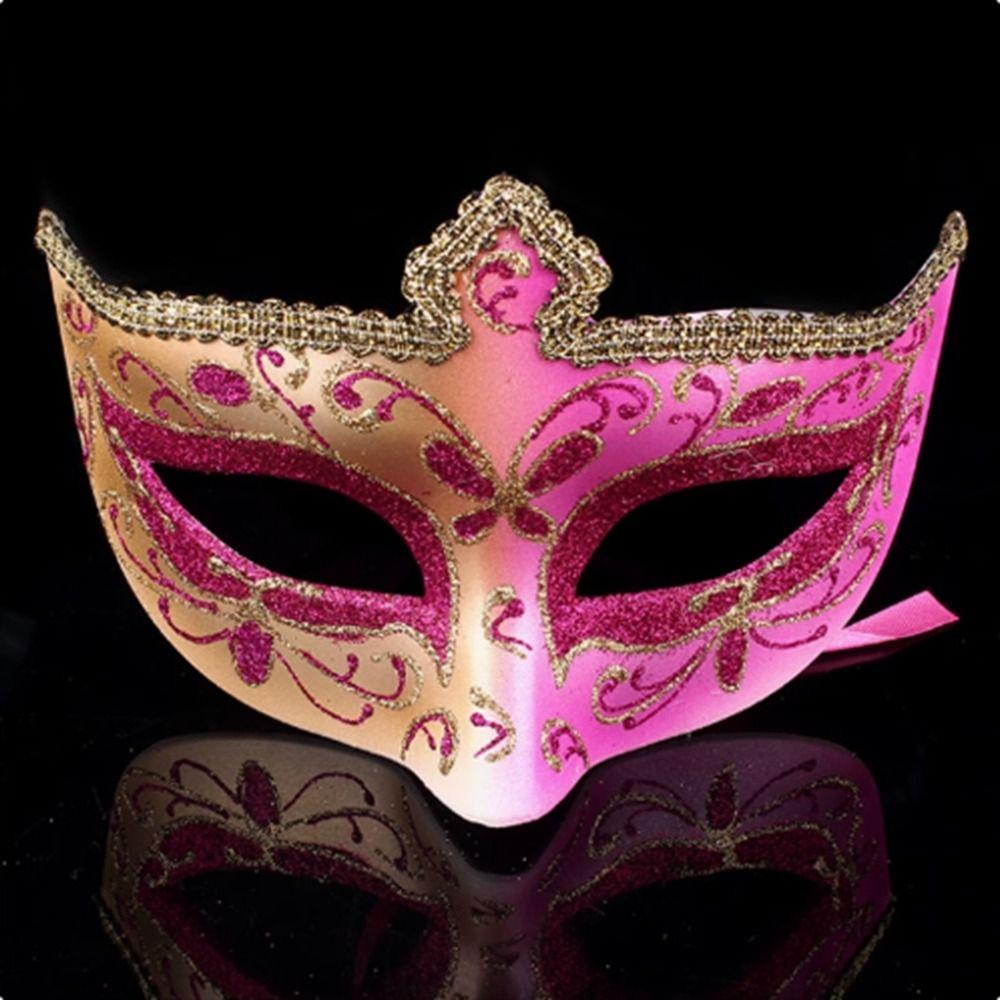 Plastic Glitter Mask Half Face Mask Venice Mask Personality Halloween Masks  Props Mask