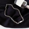 Clavicle Chain Stainless Steel Silver Color Men Cuban Chain Necklace for Party