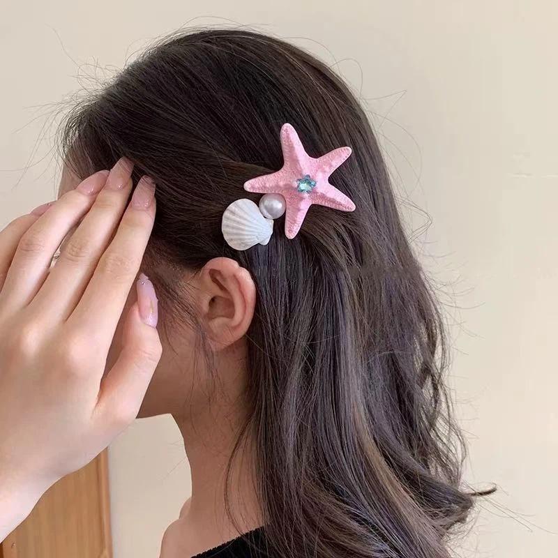 Star Pattern Side Hair Clips for Women Korean Fashion Hairgrips Lightweight Headwear for Daily Wear