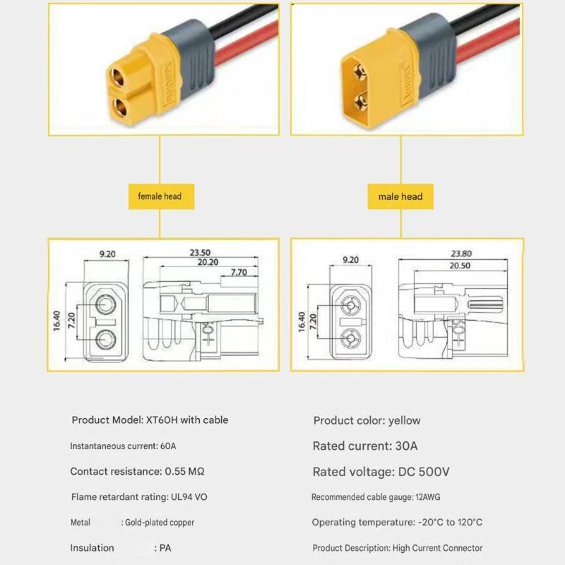 Адаптерный провод DC8020 30 см 14 AWG Преобразовательный силовой кабель Зарядный преобразователь для солнечного генератора Удаленного автомобиля
