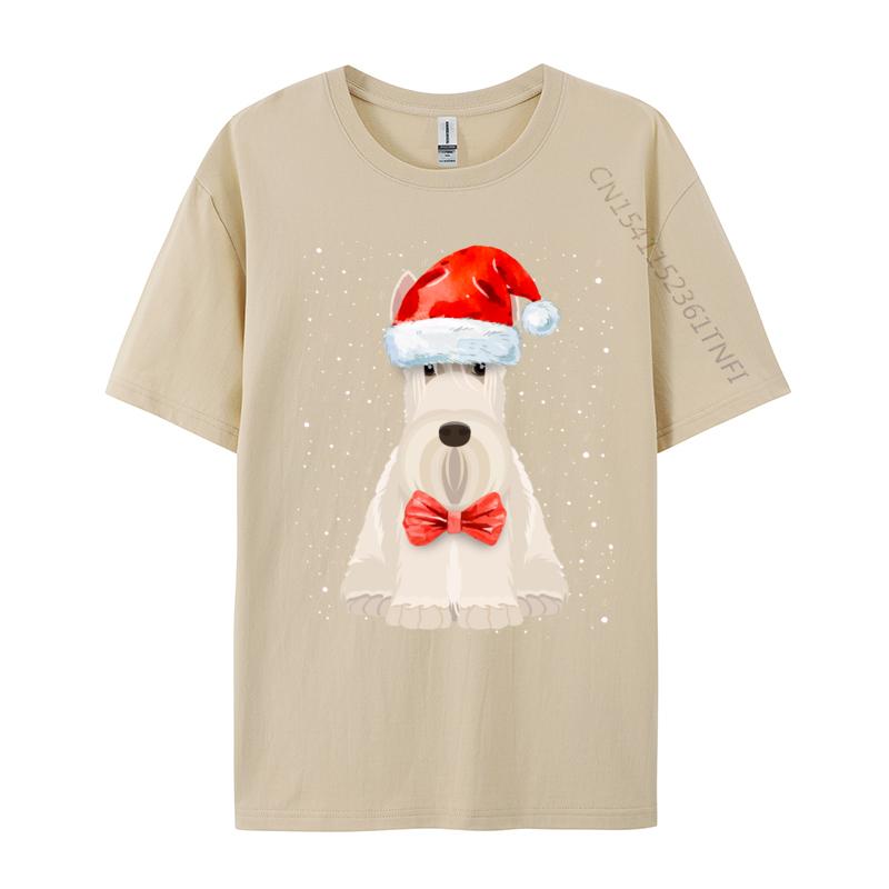 Scottish Terrier Christmas Idea For Women Xmas Scottie Dog T Shirt Cotton Clothes Humor Winter T-Shirt