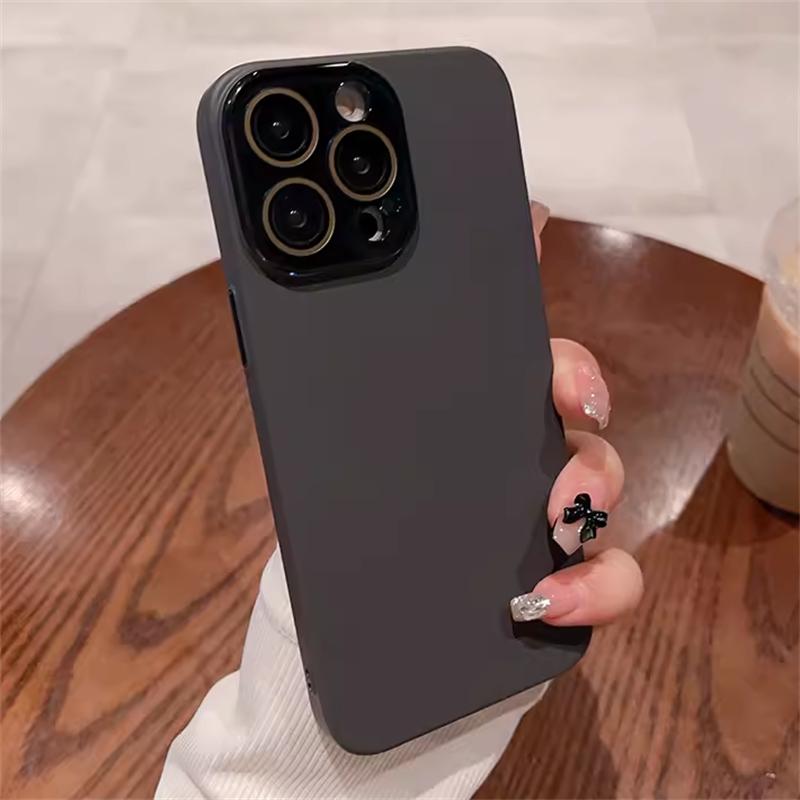 Простой приятный на ощупь матовый чехол с полной защитой объектива для iPhone 16 15 14 13 12 11 Pro Max Plus, жесткий ПК, противоударный