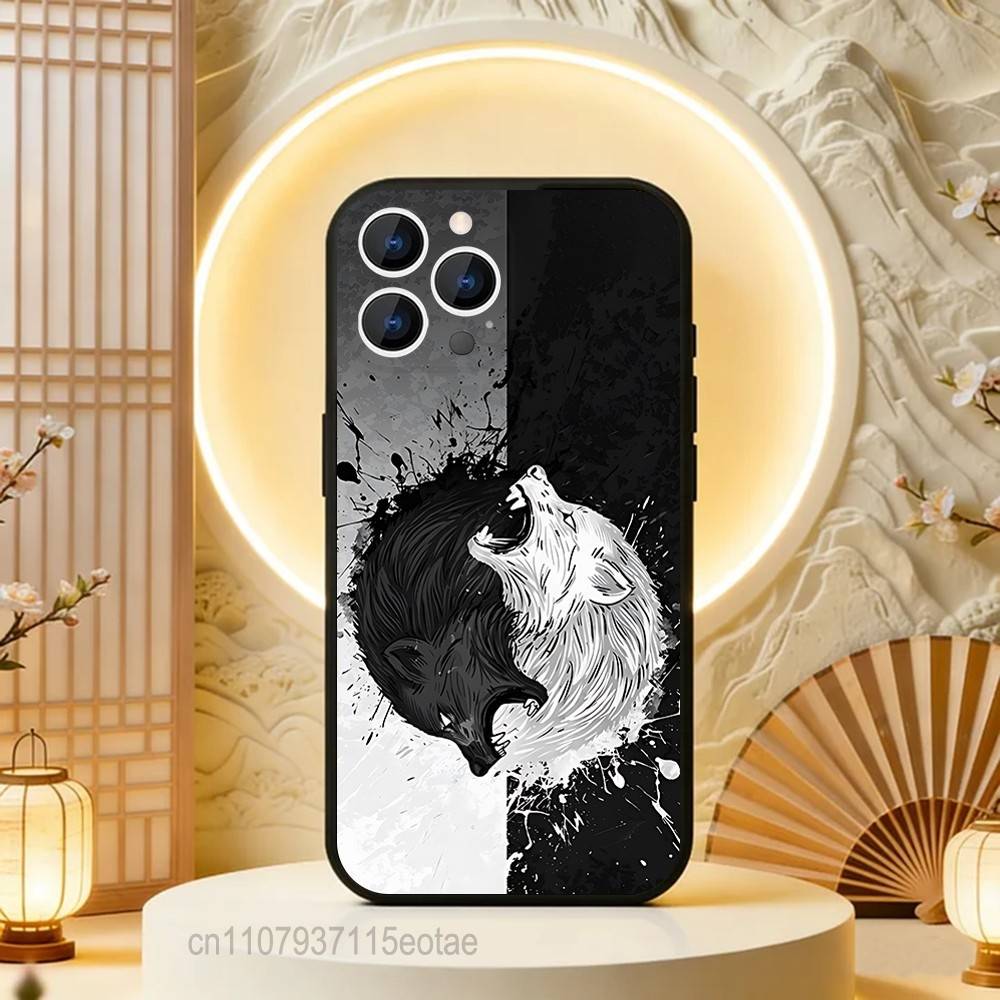 Чехол для телефона Один И Фенрир Силиконовый Мягкий Для IPhone 16,17,15,11,13,12,14,Mini,Pro,Max,Plus,Air,E Черный