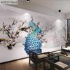 Скандинавские 3d фотообои синий благородный цветок павлина водопад обои пейзажная живопись большое пространство обои фреска подходит для гостиной и спальни