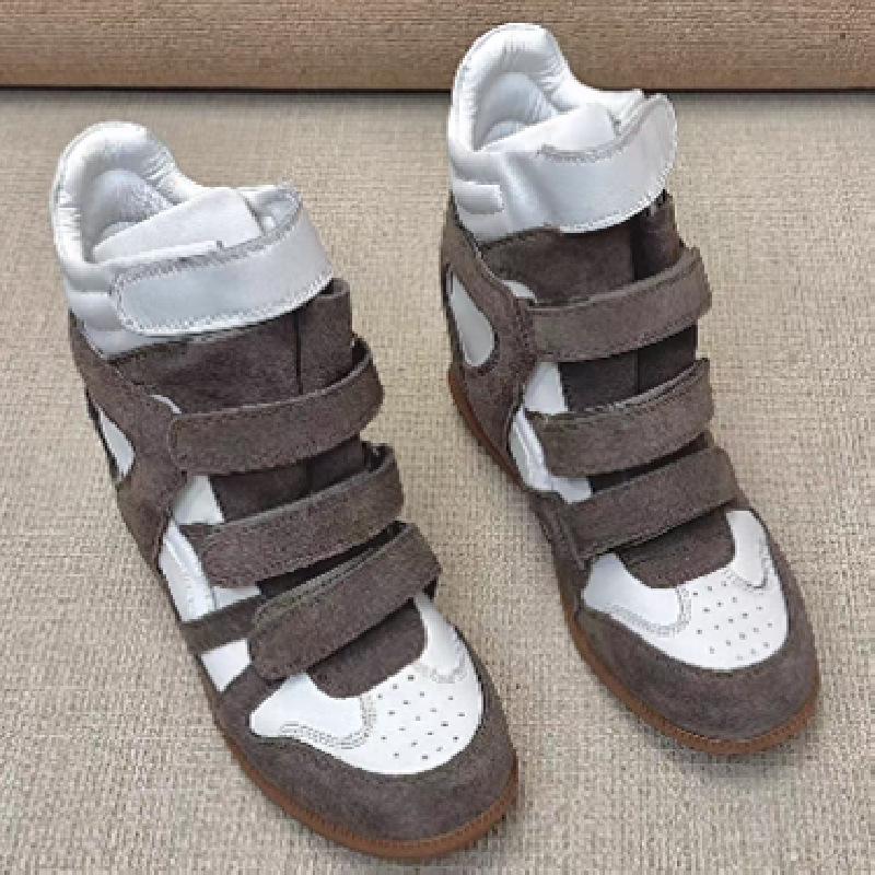 Женская обувь на липучках, увеличивающая рост, скрытая внутренняя высота, осенняя новинка, спортивная и повседневная обувь, немного увеличивающая рост и стройнящая