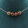 Stones and Minerals. 4-pearl Leopard Jasper Necklace 8 Mm. Stainless Steel Chain Necklace Women Men. Customizable Size.