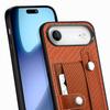 For iPhone Air Case Carbon Fiber Texture Leather Phone Back Cover with Card Holder