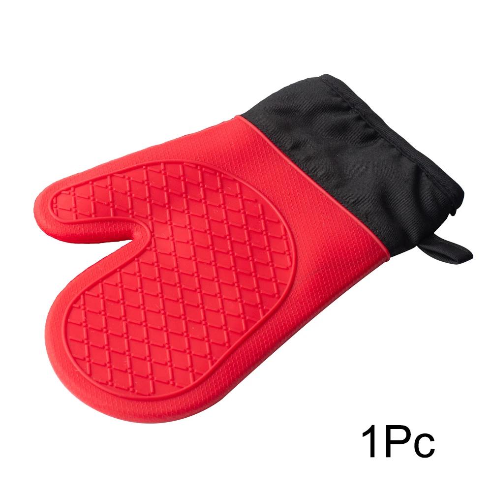 1/2Pcs Non-Slip Silicone Oven Mitt Waterproof Heat Resistant Kitchen Gloves BBQ Oven Gloves for Barbecue Cooking Baking